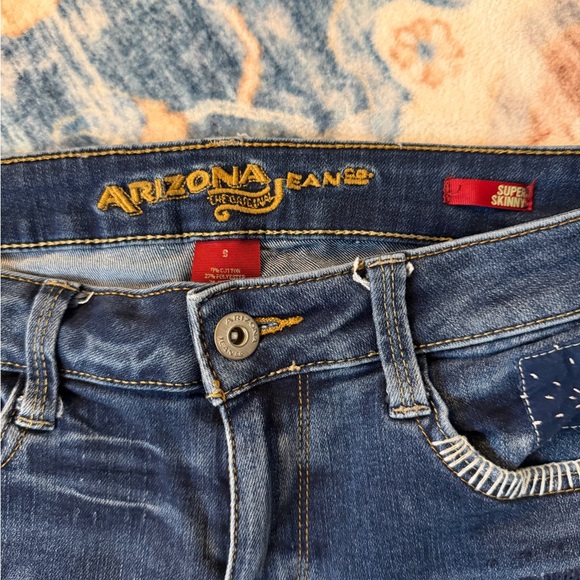 Sku#226 Arizona Jean Co. Super Skinny Distressed Blue Denim Jeans Women’s 9 - Picture 3 of 6